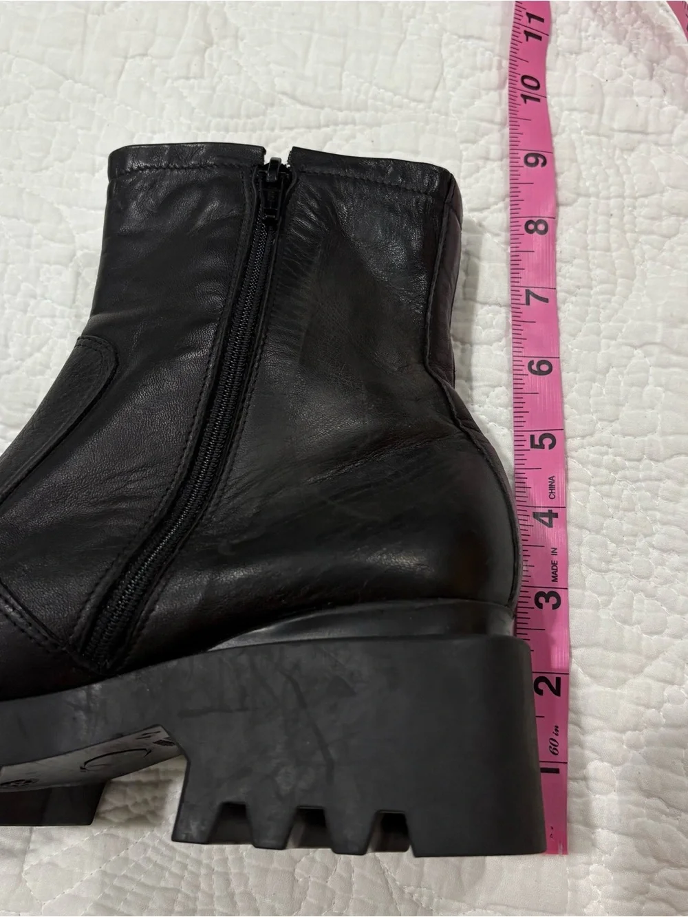VTG Y2K GUESS Made in Italy Black Leather Chunky Boots Square Toe US 7.5 Punk
